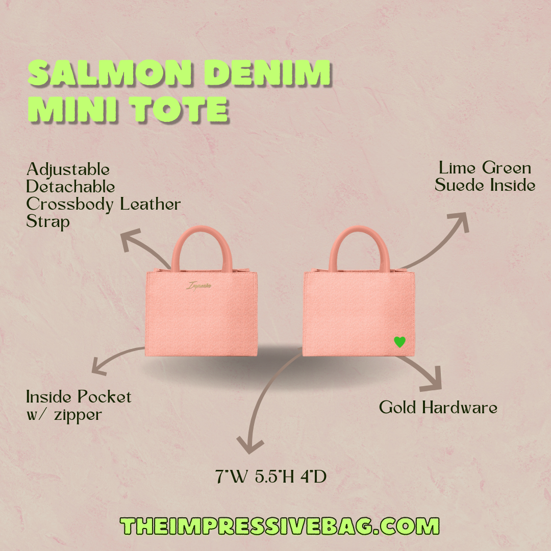 Salmon Denim Mini Tote