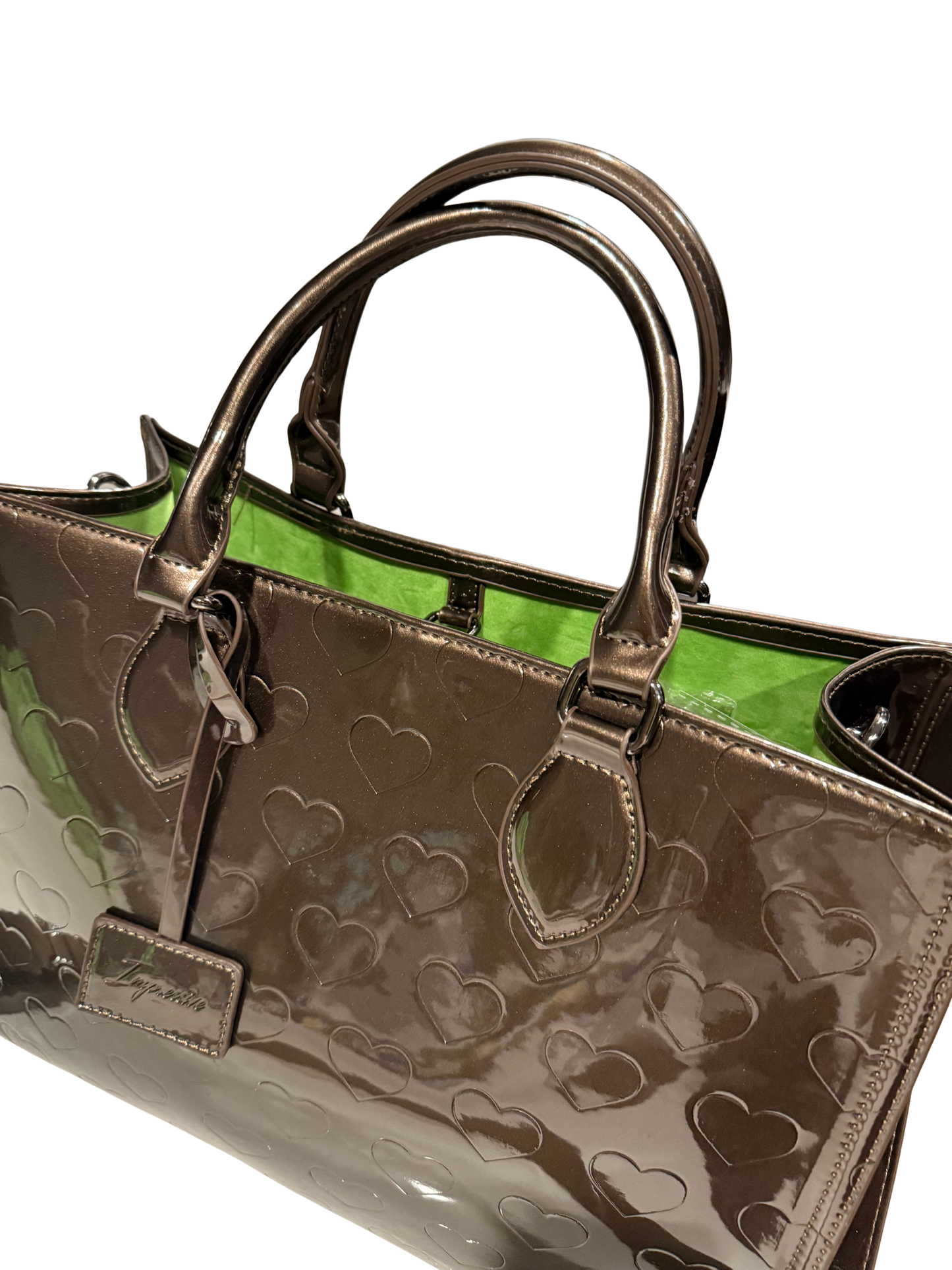 Heart Tote- Metallic Taupe