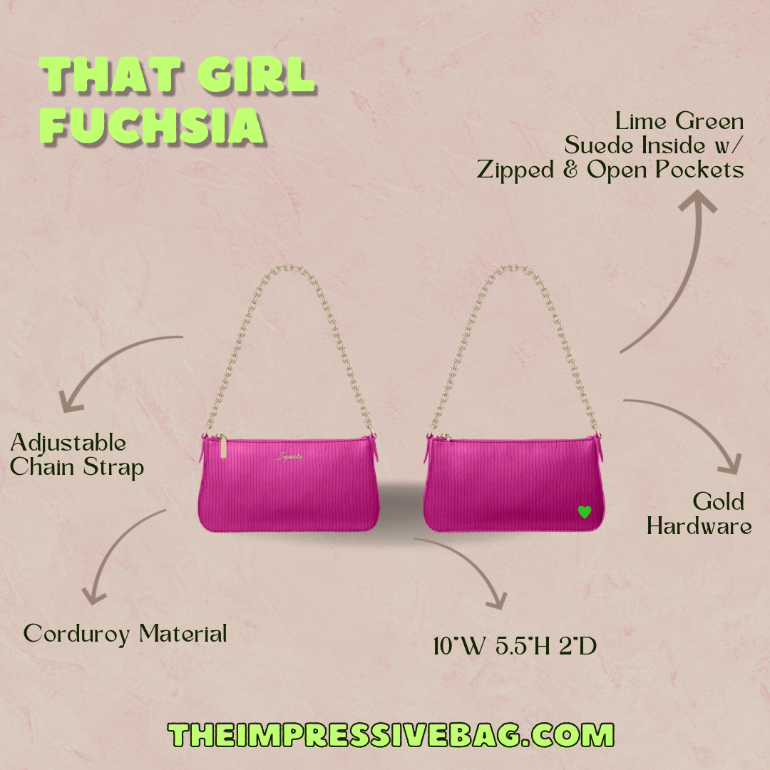 That Girl Fuchsia Corduroy Bag
