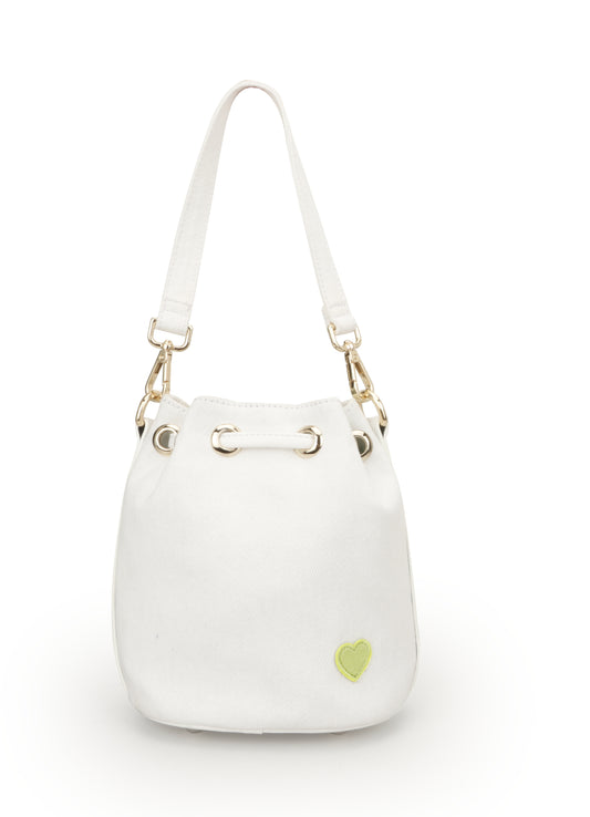 White Denim Bucket Bag