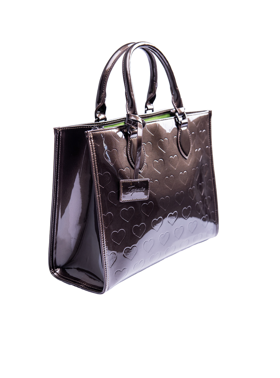 Heart Tote- Metallic Taupe