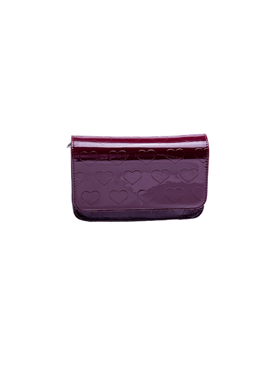 Crimson Patent Clutch Crossbody
