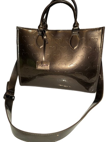 Heart Tote- Metallic Taupe