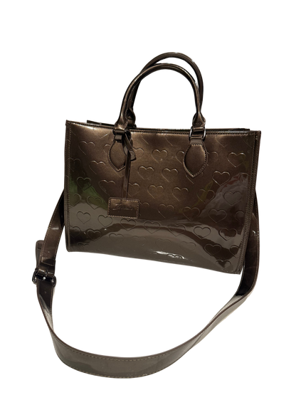 Heart Tote- Metallic Taupe