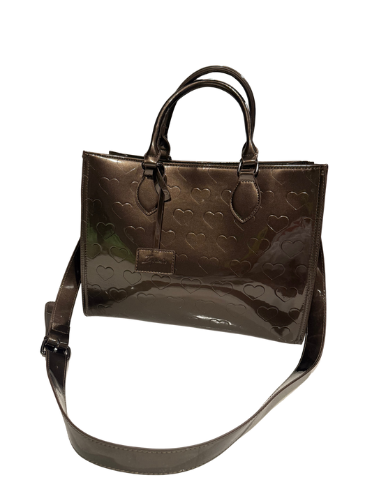Heart Tote- Metallic Taupe
