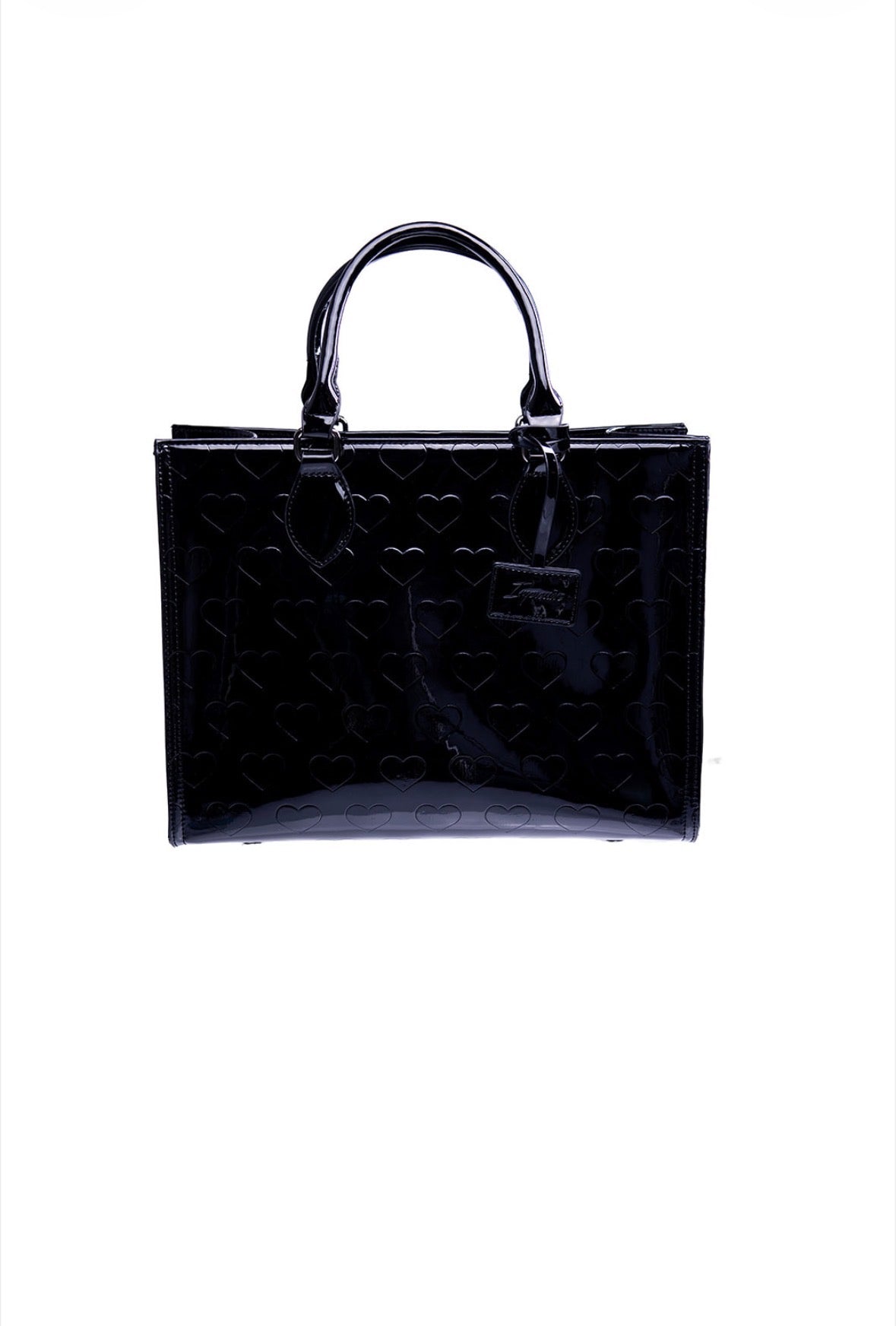 Heart Tote- Patent Black