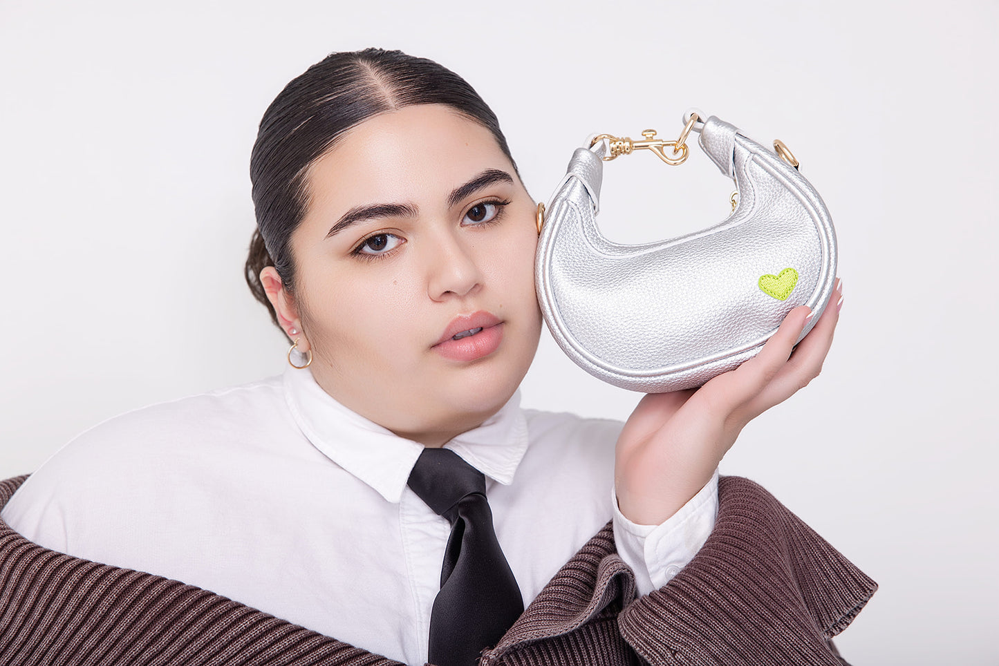 Mini Crescent Bag- Silver