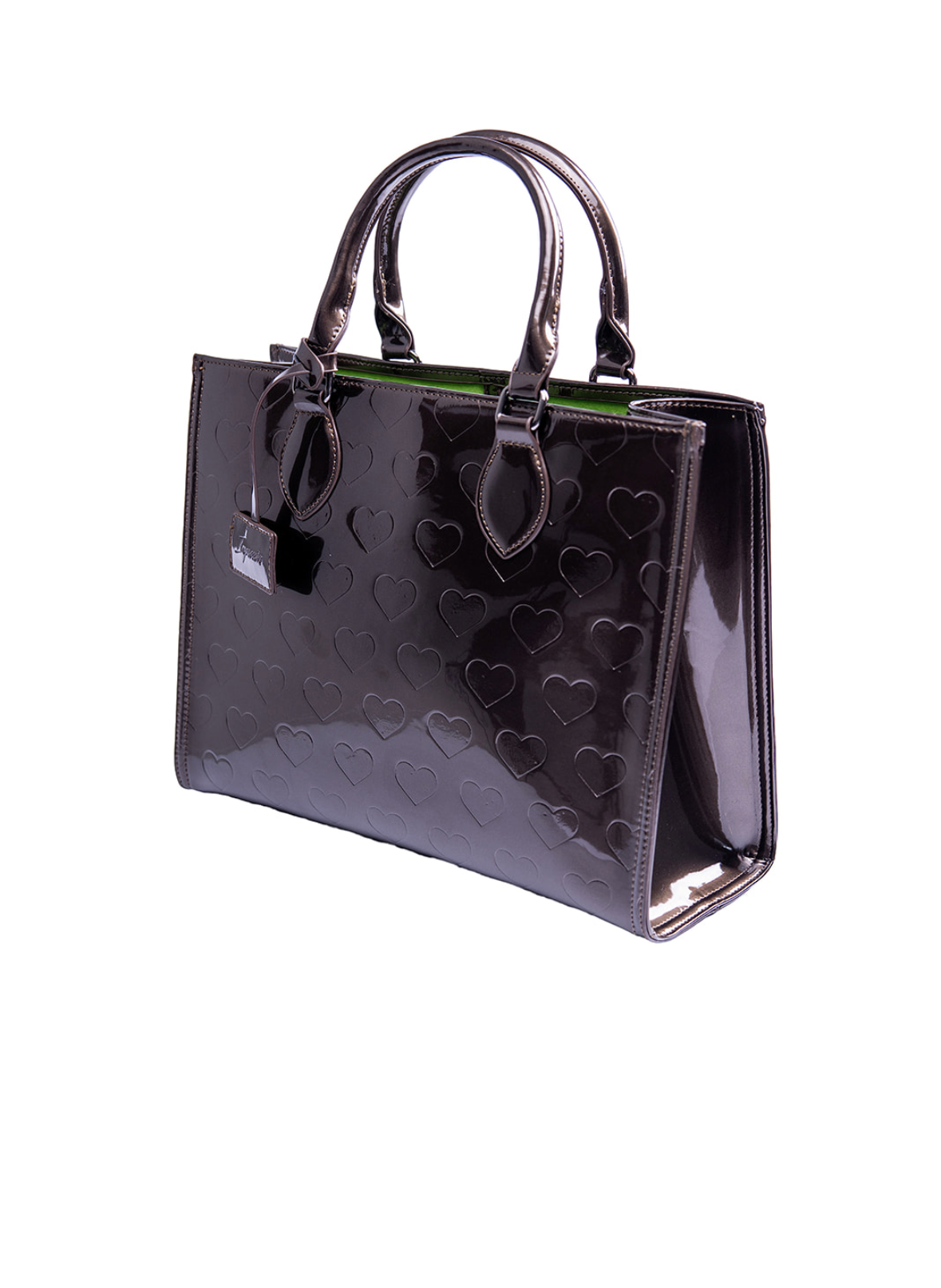 Heart Tote- Metallic Taupe