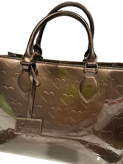 Heart Tote- Metallic Taupe