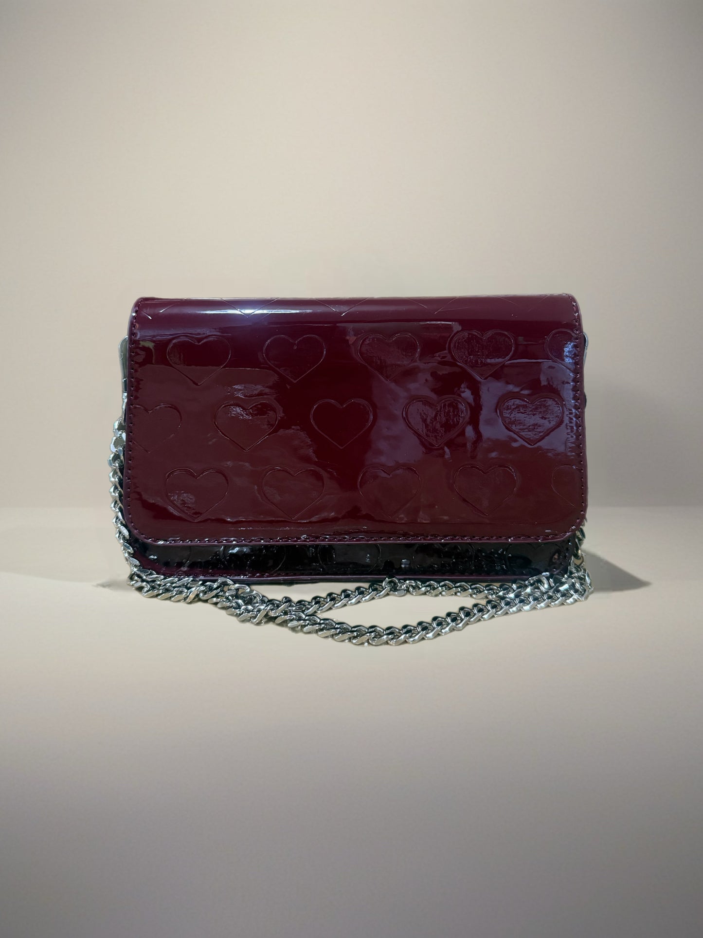 Crimson Patent Clutch Crossbody