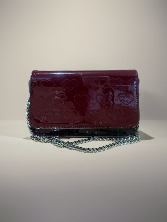 Crimson Patent Clutch Crossbody