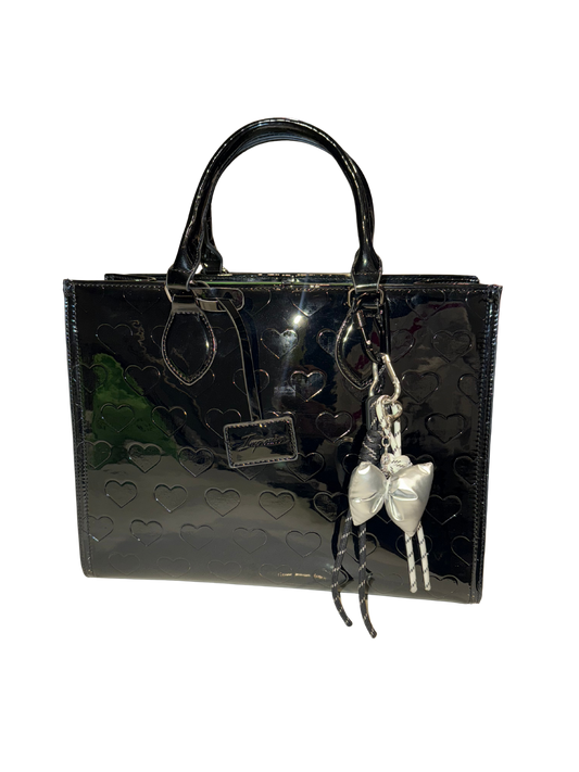 Heart Tote- Patent Black