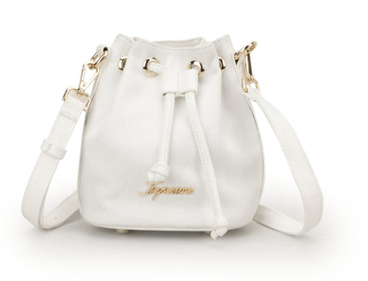 White Denim Bucket Bag