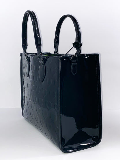 Heart Tote- Patent Black